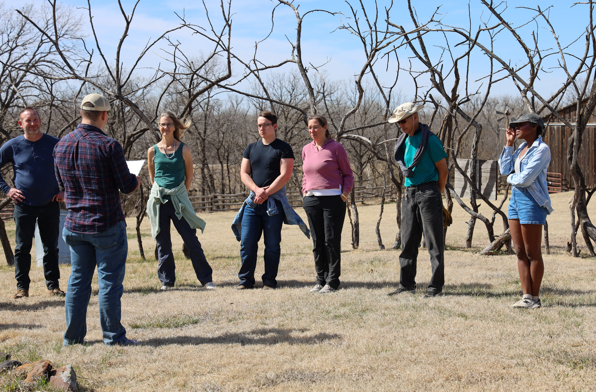 Group outside in field