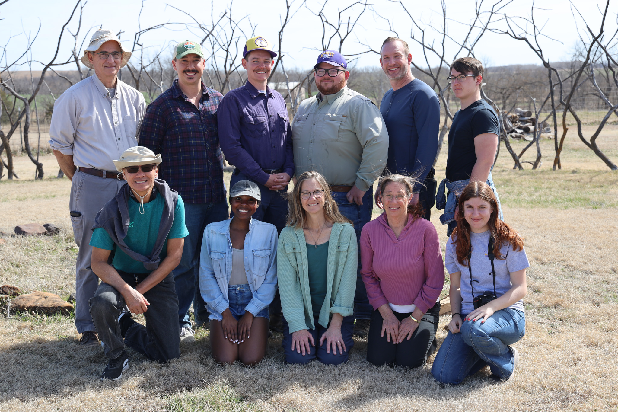 Posed group outside in field