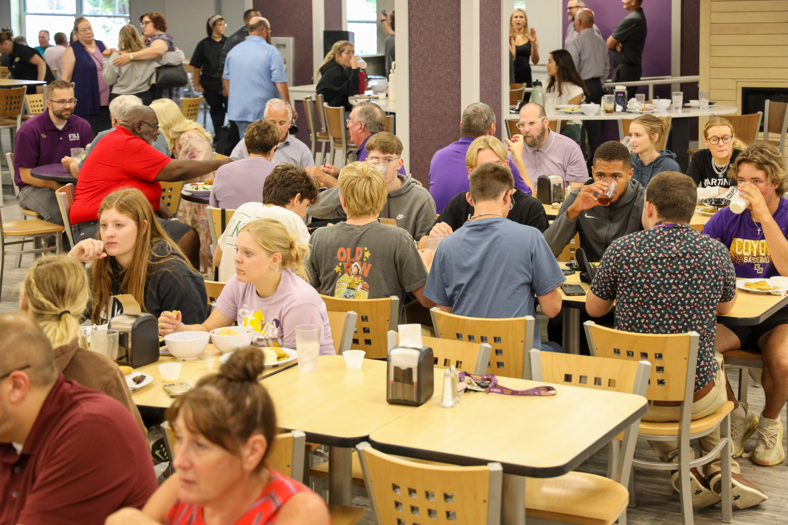 Students enjoying new dining hall