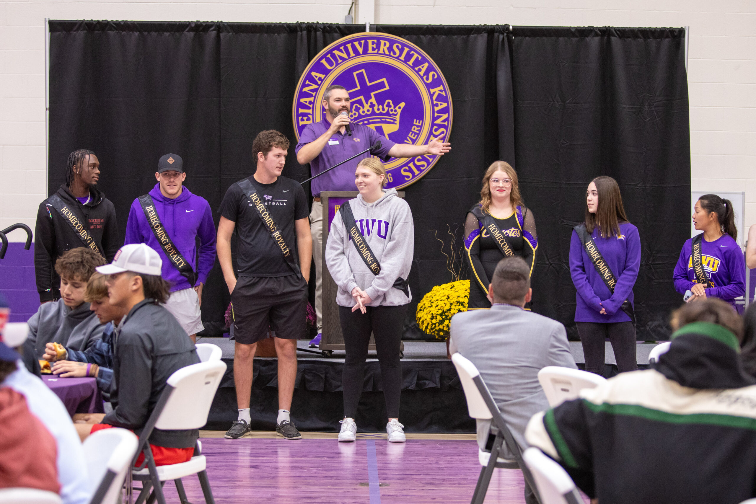 Presentation of students for homecoming court