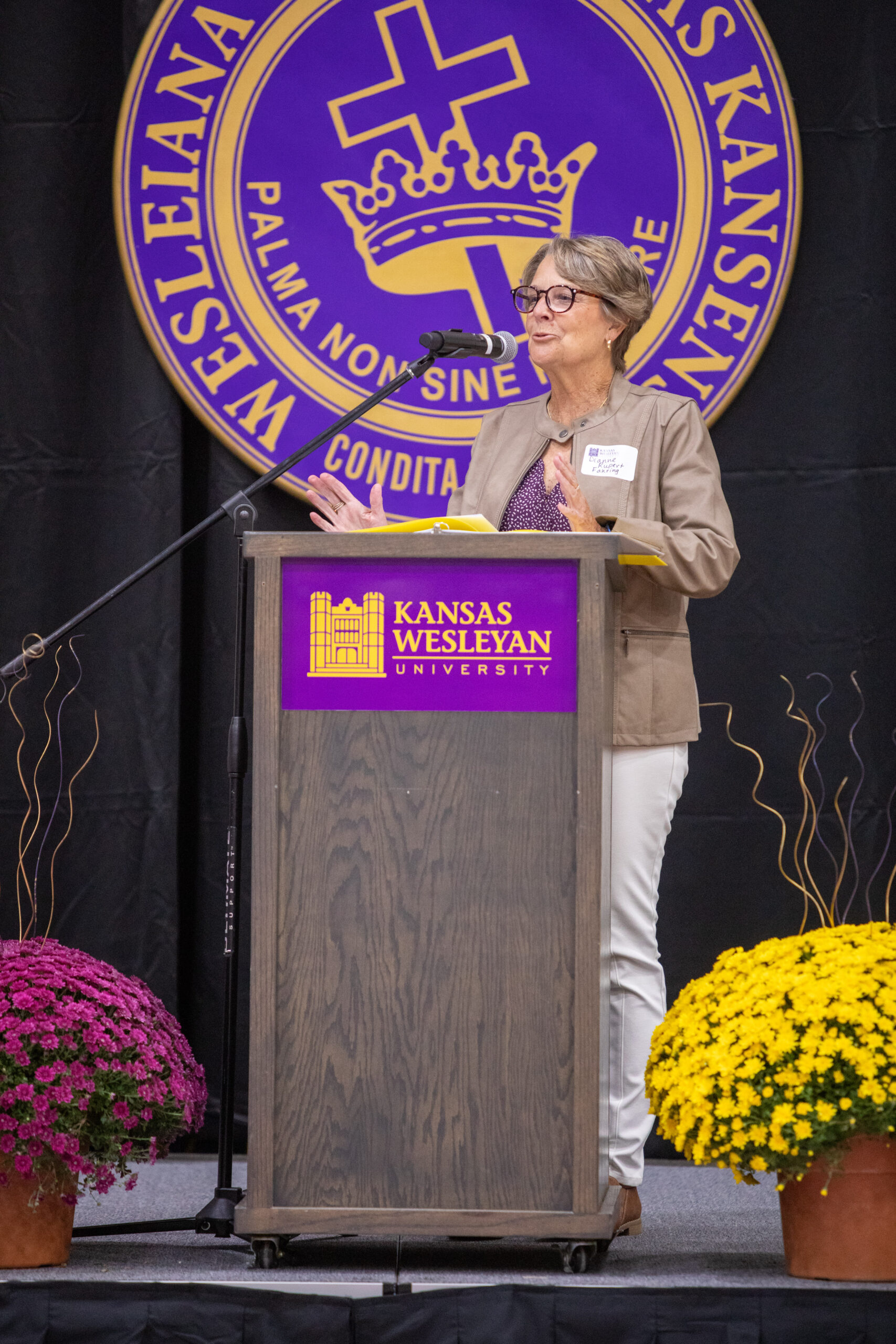 Woman speaking at podium