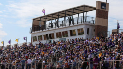 Football stands filled up