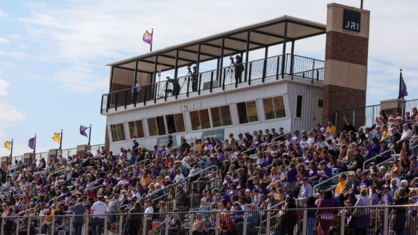 Football stands filled up