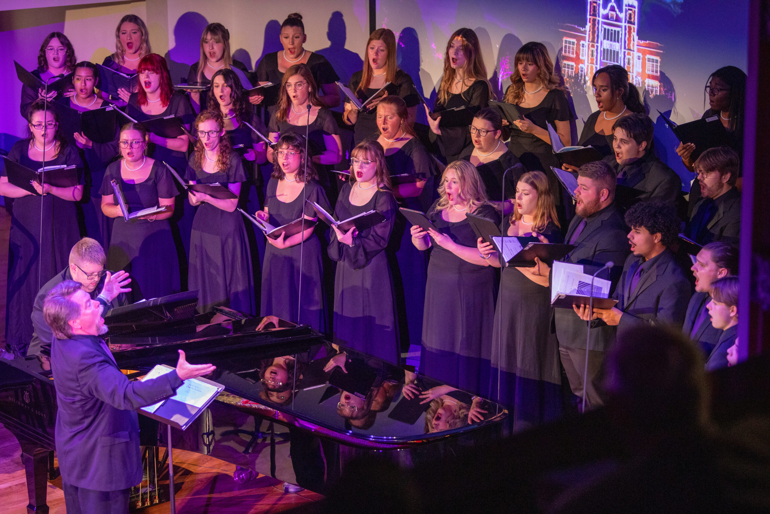 Choir singing at concert