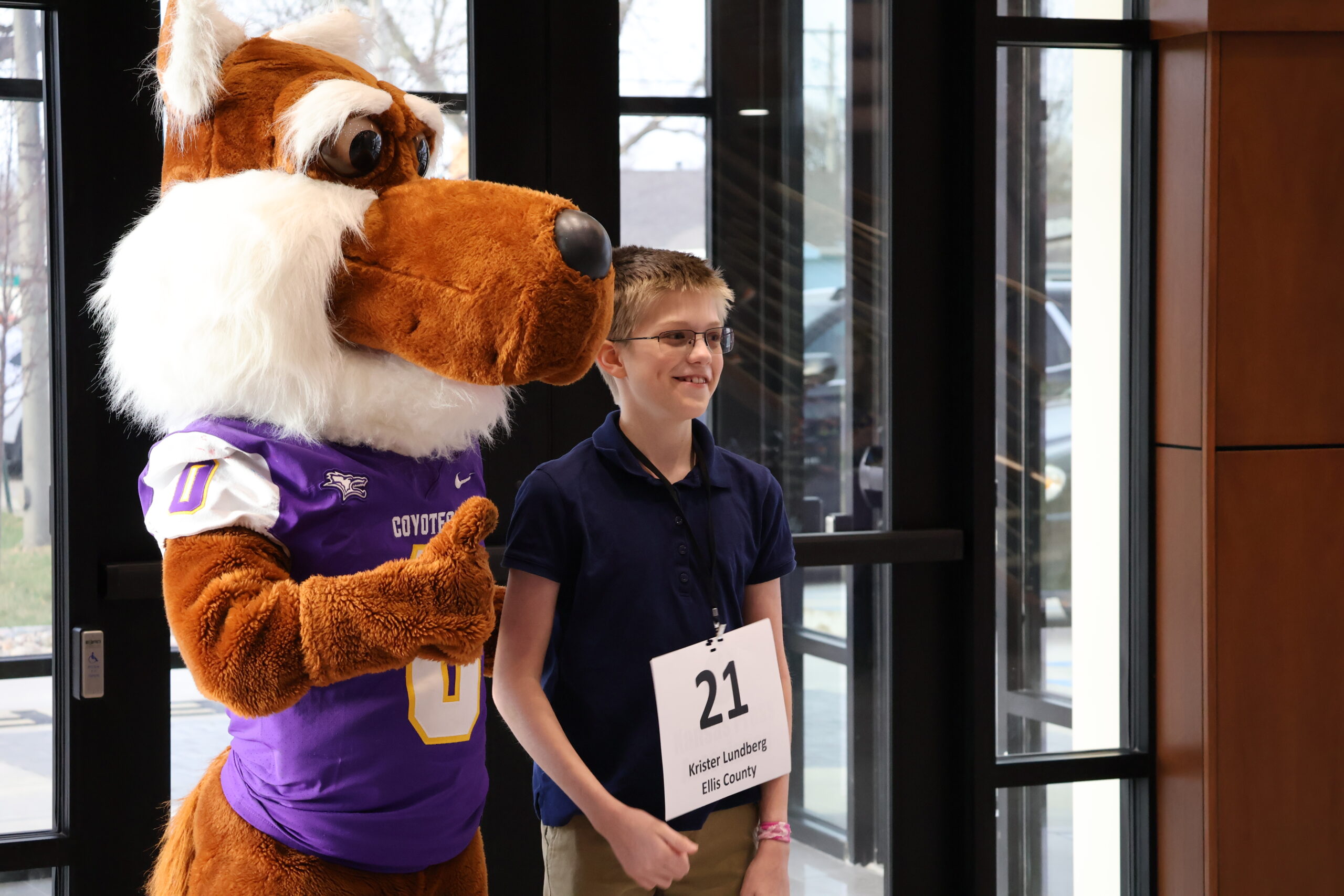 Male child with mascot