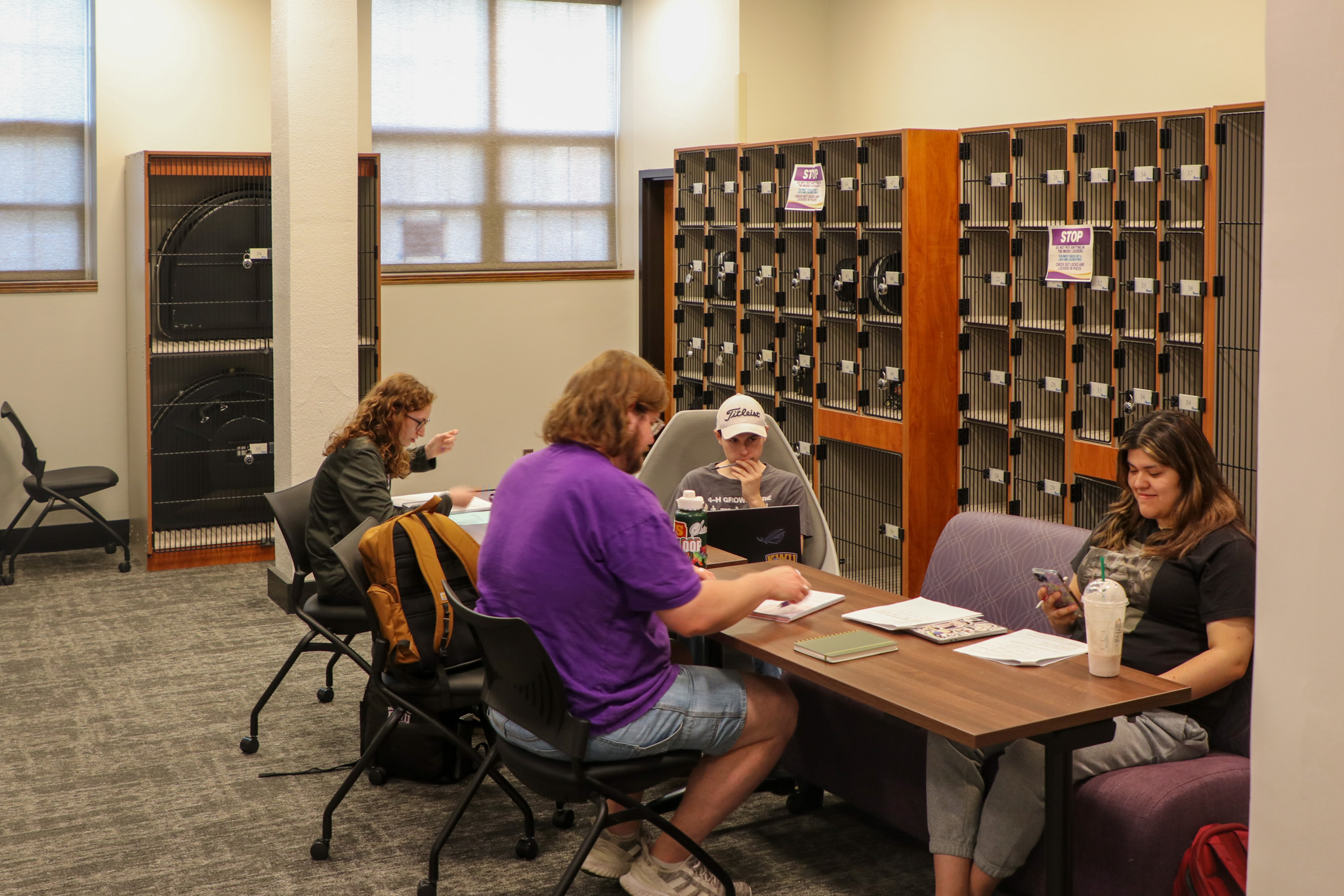 Students in music lounge