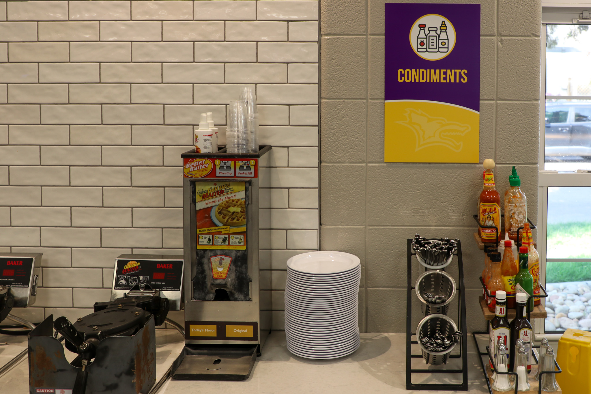 Signage inside Bieber Dining Hall