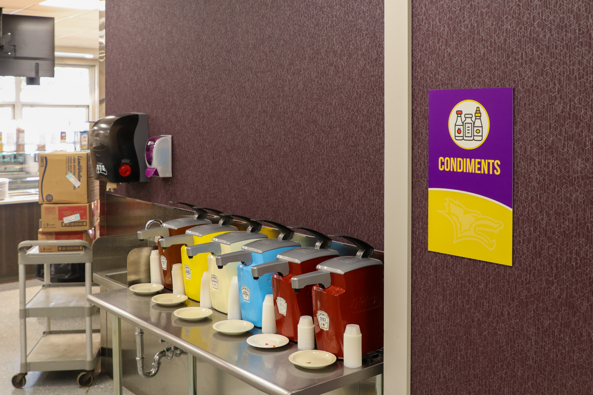 Condiments sign - Bieber Dining Hall