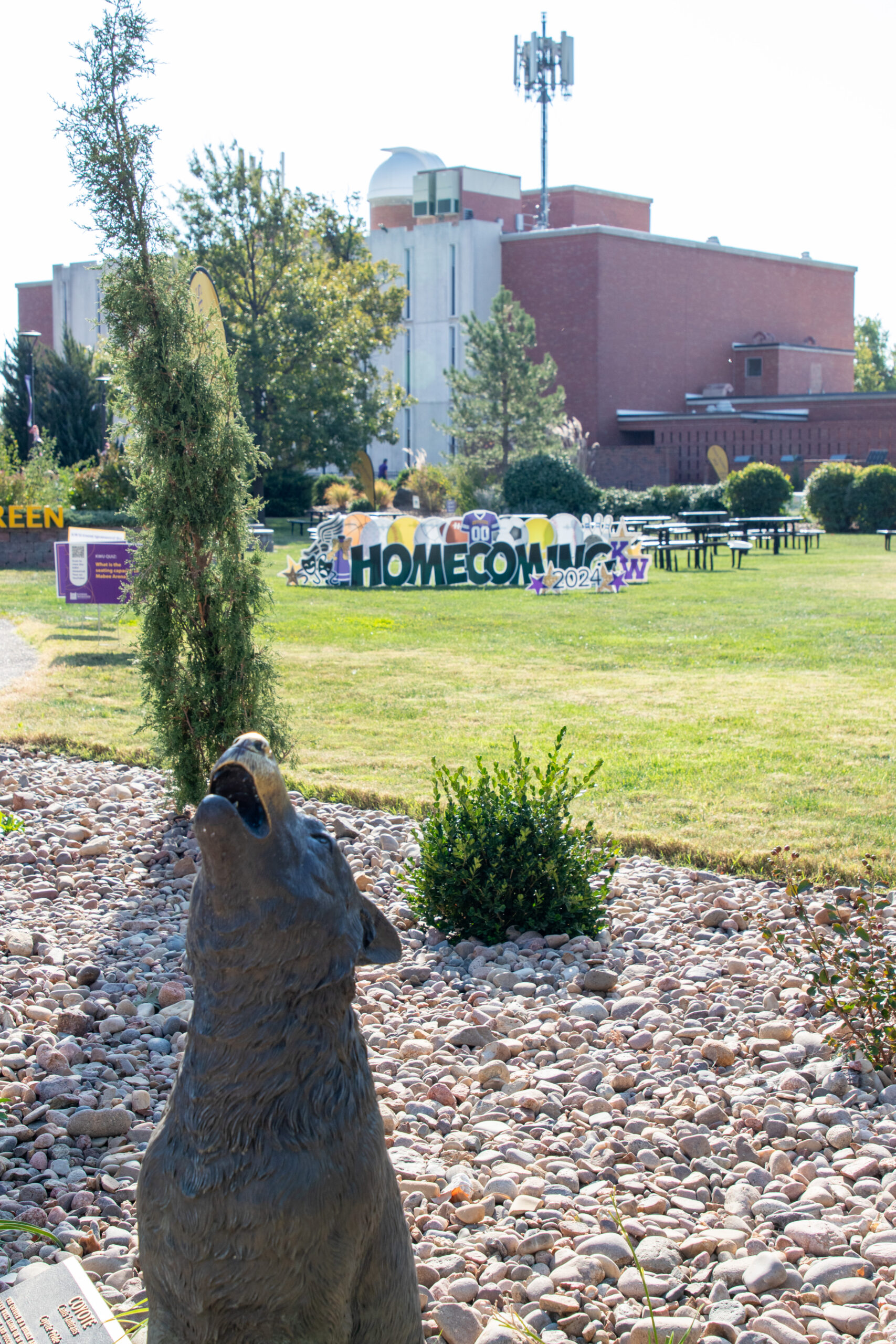 Coyote and Homecoming sign