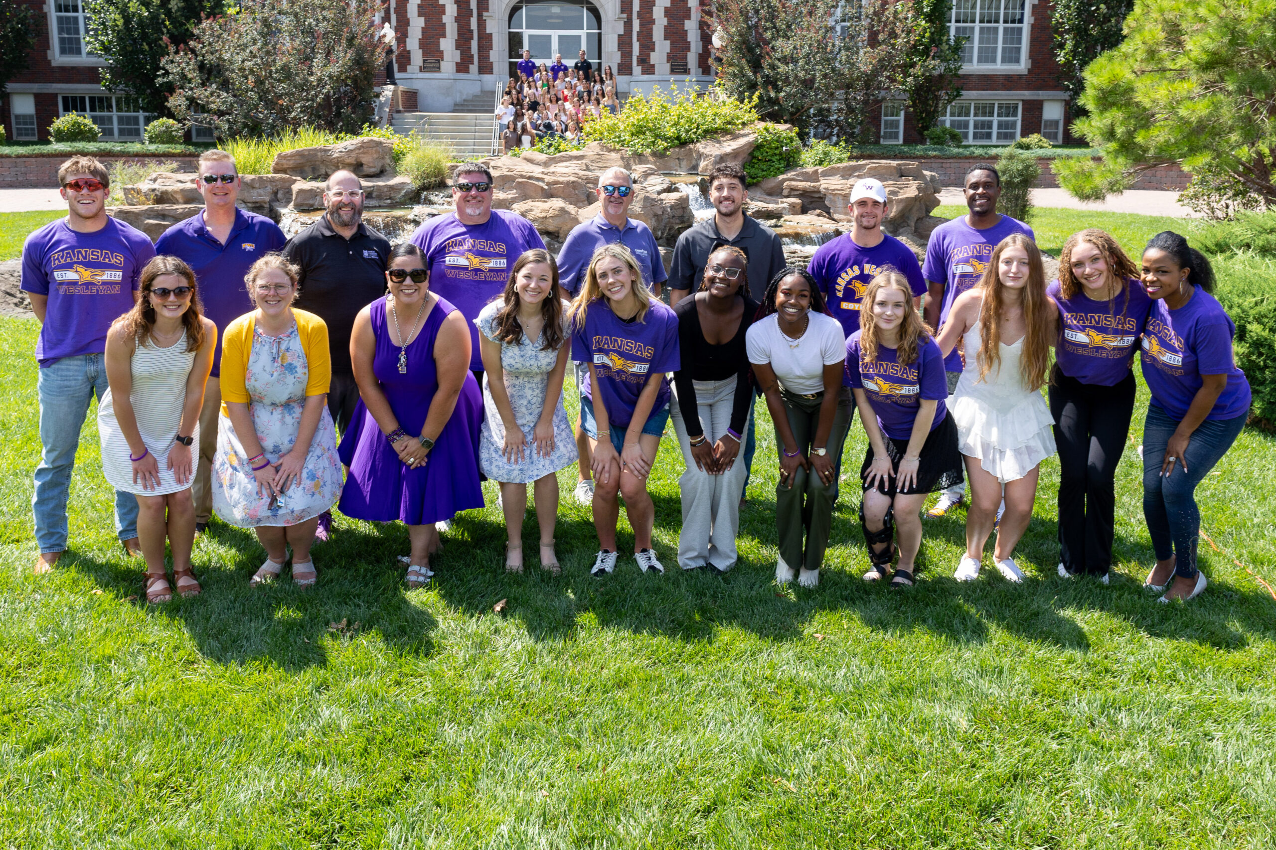 Campus ministry chaplains in front of fountain 2024