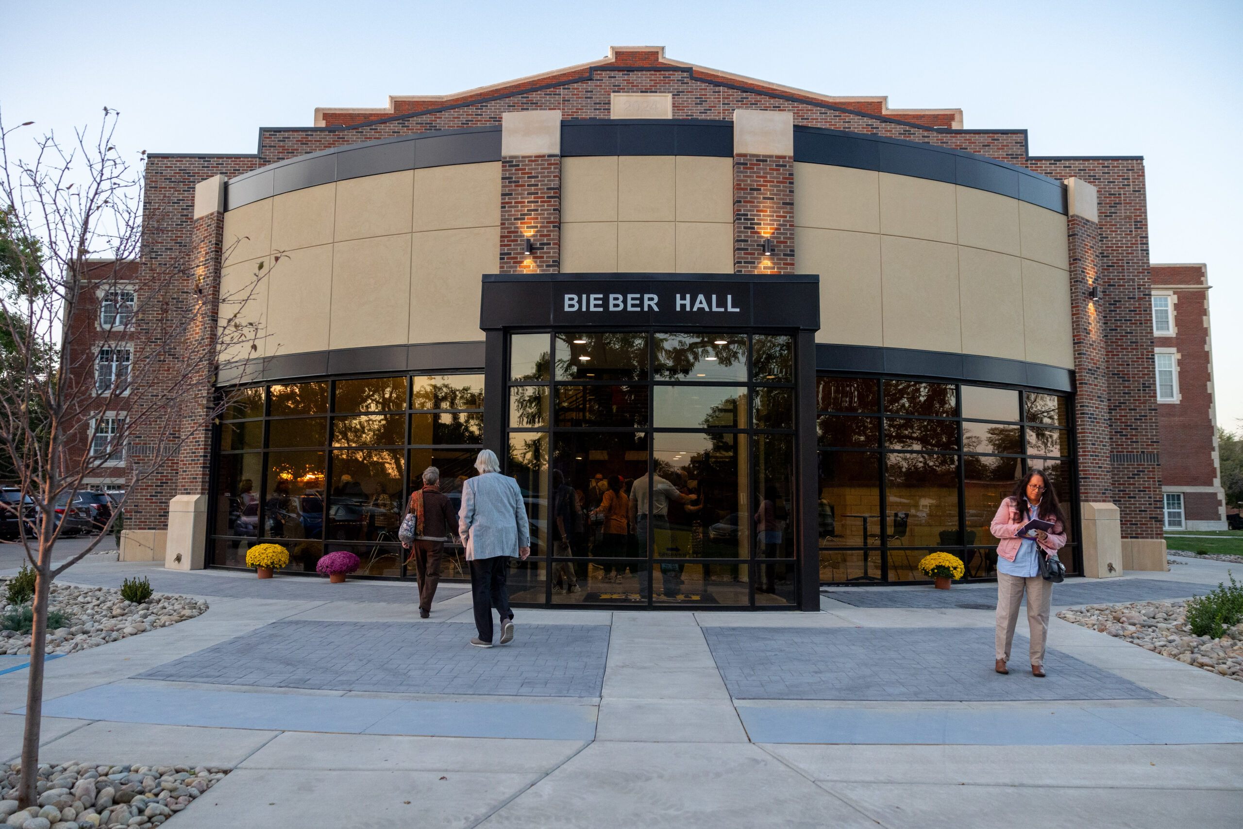 Outside of Bieber Hall, opening night