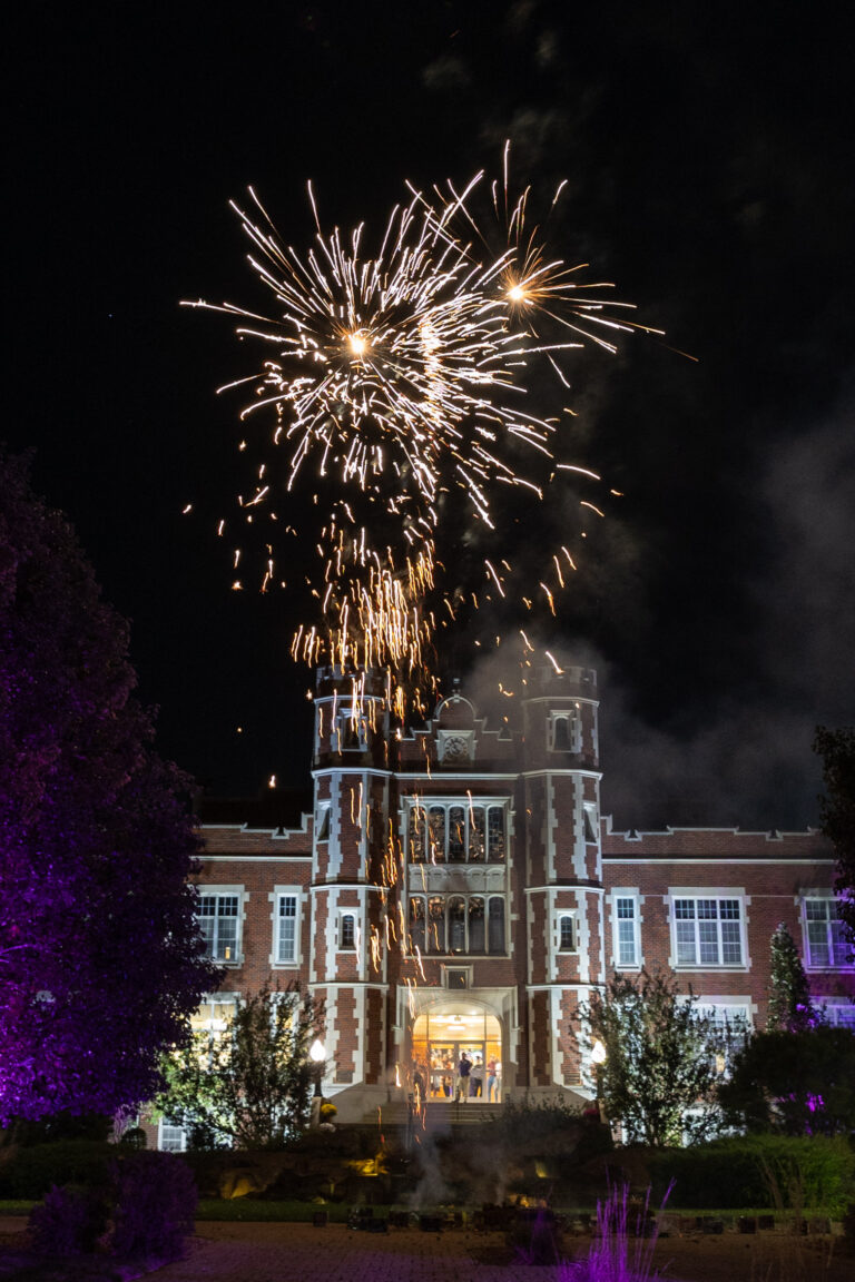 Fireworks over campus